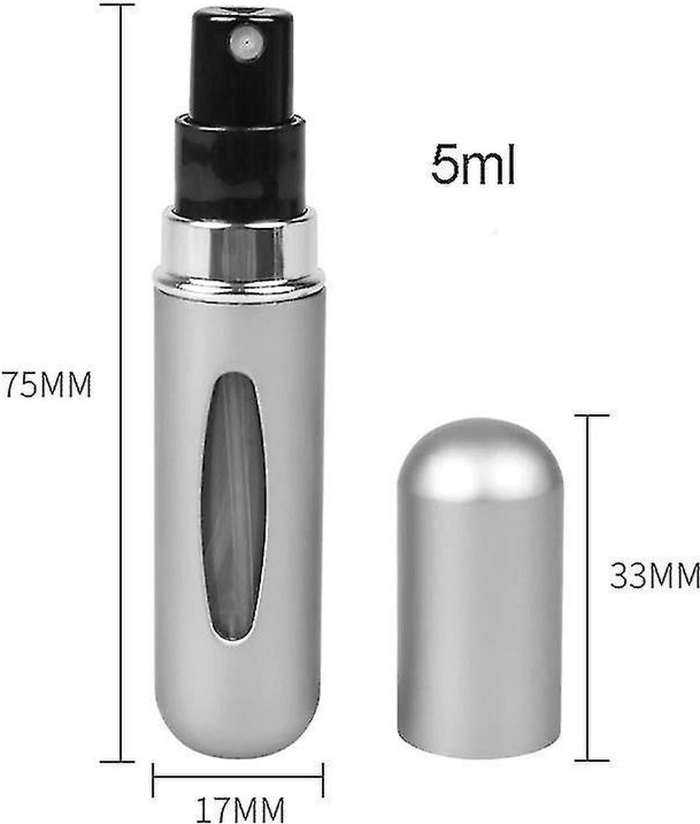 Fuzi Tools - Parfum Verstuiver - 5ML - Matt Grijs - Hervulbaar - Reisflesje - Mini Parfum Flesje 6 Fuzi Tools - Parfum Verstuiver - 5ML - Matt Grijs - Hervulbaar - Reisflesje - Mini Parfum Flesje - Afbeelding 4