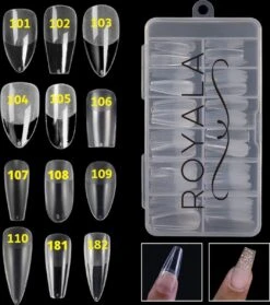 Royala 105 - Oval Long Half Frosted - Full Cover - Nageltips - Nepnagels - Plaknagels - In Assortimentsbox - 120 Stuks 12 Maten - Voor Gellak Acrylnagellak En PolyGel Nagels - Royala Frosted Tips Line 12 Royala 105 - Oval Long Half Frosted - Full Cover - Nageltips - Nepnagels - Plaknagels - In Assortimentsbox - 120 Stuks 12 Maten - Voor Gellak Acrylnagellak En PolyGel Nagels - Royala Frosted Tips Line -Beroemde Cosmetica Winkel 1063x1200