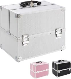 AREBOS Cosmetica Koffer - Beauty Case - Cosmetica Trolley - 15 L - Zilber -Beroemde Cosmetica Winkel 1084x1200 4