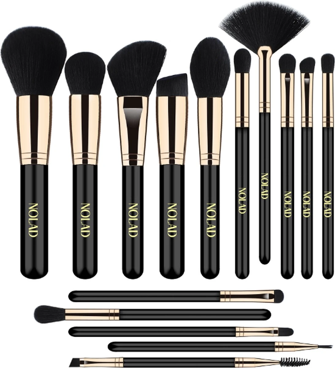 Nolad® - Make Up Kwasten Set - Professionele 15-delige Set - 100% VEGAN 4 Nolad® - Make Up Kwasten Set - Professionele 15-delige Set - 100% VEGAN - Afbeelding 2