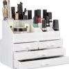 A&K 2in1 Make-up Organizer - 4 Lades Cosmetica Opbergdoos - Kaptafel - Wit -Beroemde Cosmetica Winkel 1135x1200 12