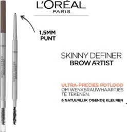 L’Oréal Paris Brow Artist Skinny Definer Wenkbrauwpotlood - 105 Brunette - Ultradun -Beroemde Cosmetica Winkel 1152x1200 3