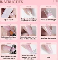 Lovae Cosmetics Polygel - Polygel Kit - Nagels Starterspakket - Nageltips - Builder Gel - Set Van 4 Kleuren - 4 X 30 Gr -Beroemde Cosmetica Winkel 1157x1200