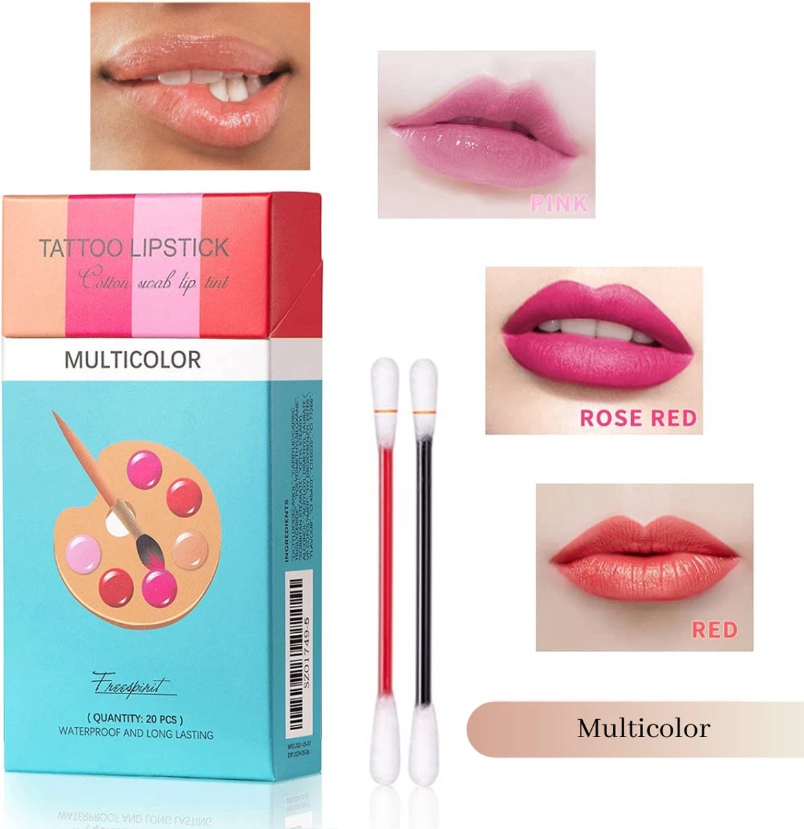 Bellive Tattoo Lipstick Red - Lipstick Dames - Tiktok - Lippenstift Wattenstaafje 20 Stuks - Lipstick Set - Waterproof Lipstick - Lippenstift Langhoudend - Long Lasting Lip Gloss - Multicolor 6 Bellive Tattoo Lipstick Red - Lipstick Dames - Tiktok - Lippenstift Wattenstaafje 20 Stuks - Lipstick Set - Waterproof Lipstick - Lippenstift Langhoudend - Long Lasting Lip Gloss - Multicolor - Afbeelding 4