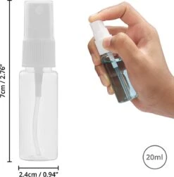 Belle Vous Mini 20ml Verstuiver Spray Flesjes (30 Pak) - Fijne Mist Spray Flesjes Met Doppen - Navulbaar Anti Lek Plastic Fles Voor Schoonmaken, Parfums, Essentiele Oliën – Reisformaat -Beroemde Cosmetica Winkel 1176x1200 7