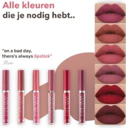 Handaiyan Liquid Lipsticks Set A - Set Van 6 - Matte Lippenstift - Waterproof - Make Up Set - Geschenkset - Giftset -Beroemde Cosmetica Winkel 1181x1200
