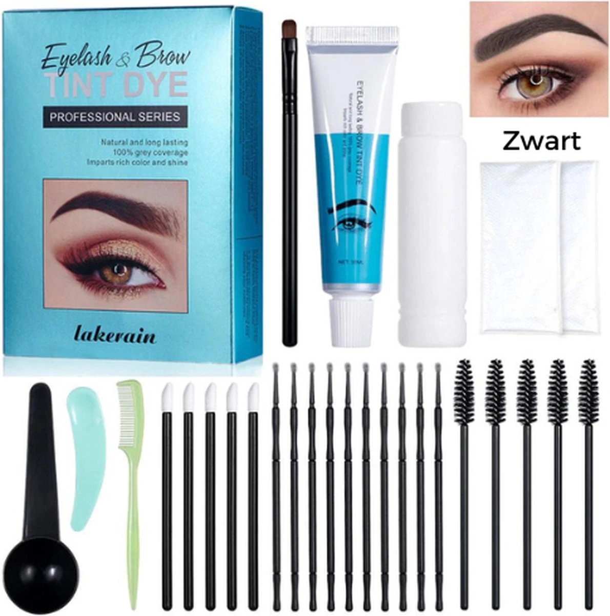 2 In 1 - Henna Wenkbrauwverf En Wimperverf - Zwart - Henna Brows - DIY Henna Brows Kit - Starterspakket Met Vele Extra's - 30 Ml 3 2 In 1 - Henna Wenkbrauwverf En Wimperverf - Zwart - Henna Brows - DIY Henna Brows Kit - Starterspakket Met Vele Extra's - 30 Ml