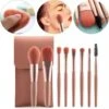 Professionele 8-Delige Make-Up Kwasten Set - Roze - Make-Up Brush Set - Poeder Kwast - Luxe Lederen Opberg Etui - Make Up Reis Etui - Cosmetica