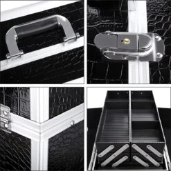 A.T. Shop Cosmeticakoffer, Make-up Koffer, Beauty Case, Bewaren Van Make-up, Nagellak. Zwart -Beroemde Cosmetica Winkel 1196x1200 26