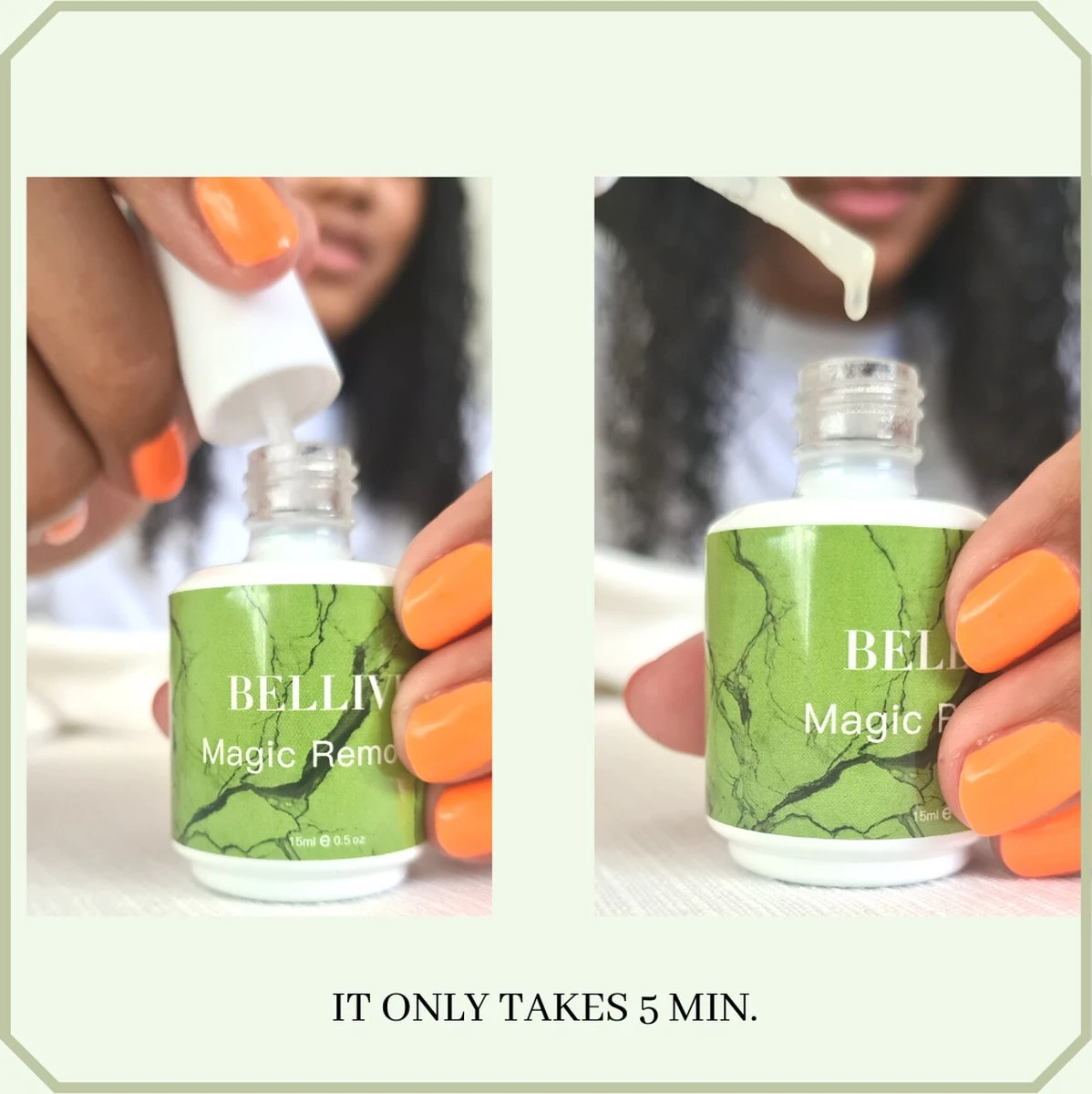 Merkloos Magic Soak Off Nailpolish Remover - Gellak Remover - Gellak Cleaner - Gellak Verwijderen - Gellak Remover - 15ml 5 Merkloos Magic Soak Off Nailpolish Remover - Gellak Remover - Gellak Cleaner - Gellak Verwijderen - Gellak Remover - 15ml - Afbeelding 3