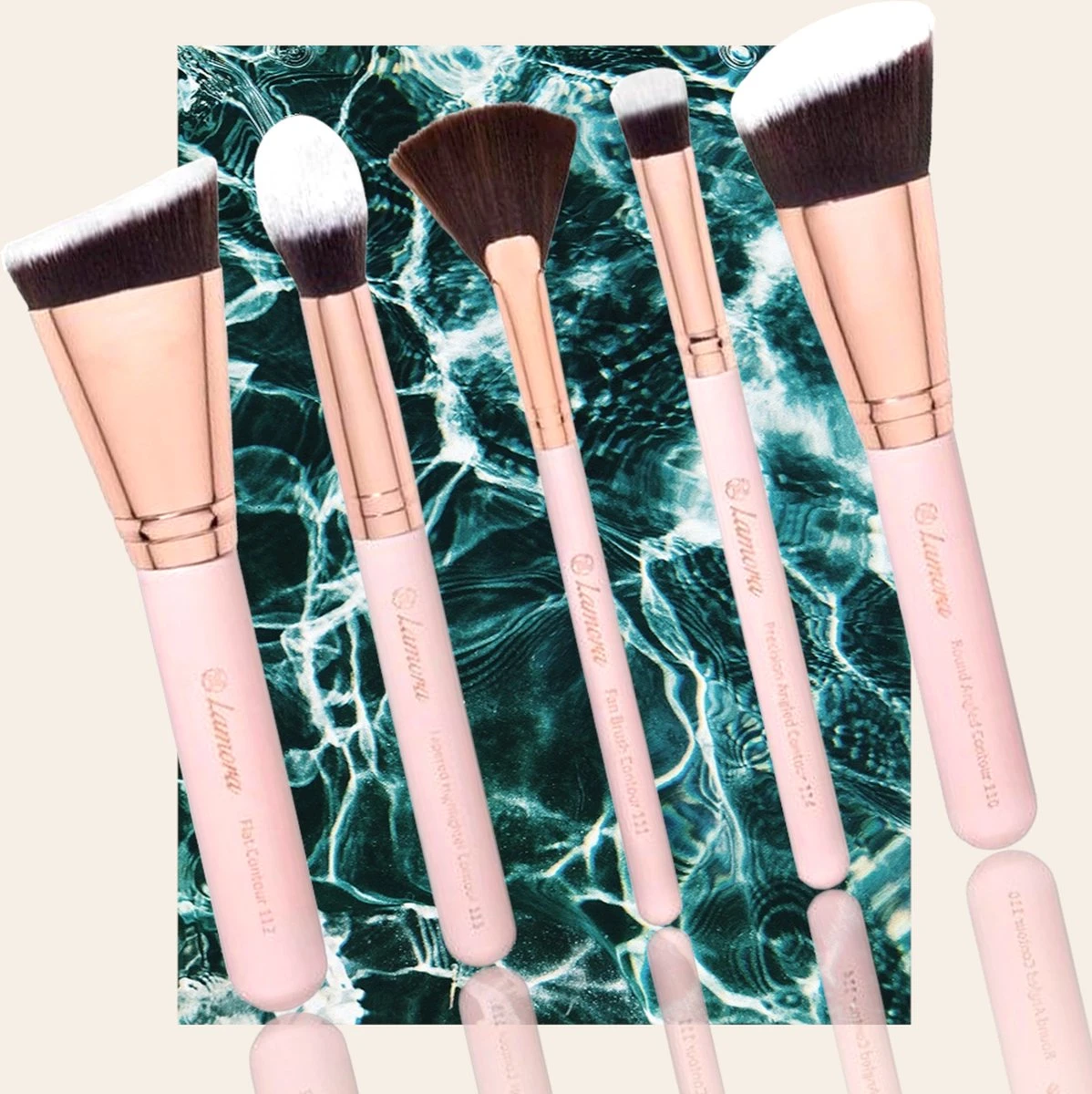 Lamora Make-up Kwasten Set - Contour - Lamora Proffecioneel - 5 Delig Kwasten In Luxe Koker 3 Lamora Make-up Kwasten Set - Contour - Lamora Proffecioneel - 5 Delig Kwasten In Luxe Koker