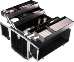 A.T. Shop Cosmeticakoffer, Make-up Koffer, Beauty Case, Bewaren Van Make-up, Nagellak. Zwart -Beroemde Cosmetica Winkel 1200x1016
