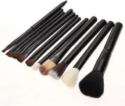 Evvie 12-delige Make-up Kwasten Set In Luxe Koker - Zwart -Beroemde Cosmetica Winkel 1200x1017 1