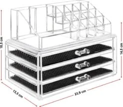 Merkloos Make-up Organizer, Make Up Opberger, 3 Laden, Opbergdoos, Make-up Bewaardoos -Beroemde Cosmetica Winkel 1200x1043 1