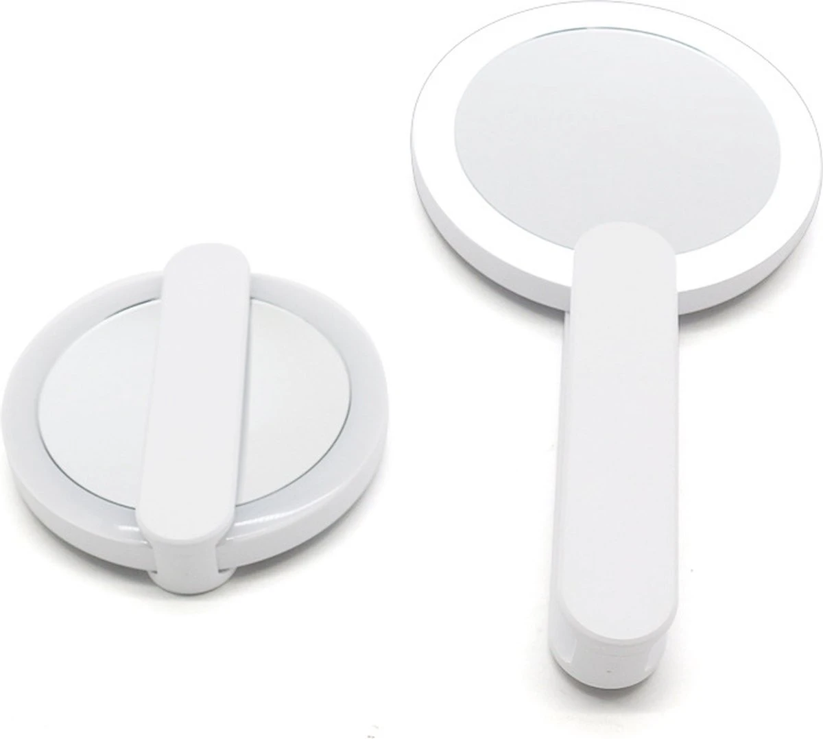 Merkloos Make Up Spiegel Met Led Verlichting - Verzorging Spiegel - Luxe Handspiegel - Zakspiegel - Sterke Handvat -Wit 3 Merkloos Make Up Spiegel Met Led Verlichting - Verzorging Spiegel - Luxe Handspiegel - Zakspiegel - Sterke Handvat -Wit