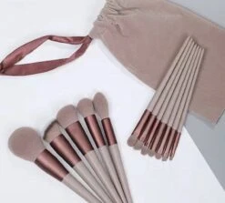 Without Lemons - Make Up Borstel - Kwasten - Set Van 13 - Brushes - Bruin/donkerroze - Vegan