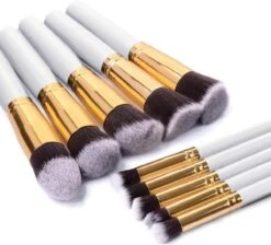 Evvie Set Van 10 Make-up Kwasten Kabuki - Wit-Goud 14 Evvie Set Van 10 Make-up Kwasten Kabuki - Wit-Goud -Beroemde Cosmetica Winkel 1200x1087 2