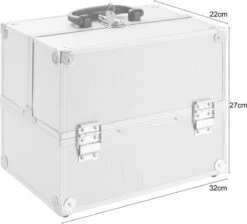 AREBOS Cosmetica Koffer - Beauty Case - Cosmetica Trolley - 15 L - Zilber -Beroemde Cosmetica Winkel 1200x1088 2