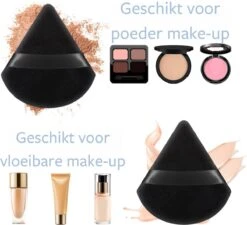 Merkloos Powder Puff Driehoek - Beauty Blender - Powder Puff - Poederdons - 12 Stuks - Zwart -Beroemde Cosmetica Winkel 1200x1091 7