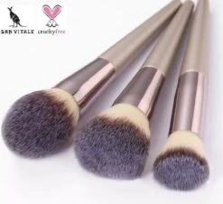 San Vitale® - Luxe Professionele Make Up Kwasten Set - Make Up Brush - Vegan Penselen - Inclusief Pouch - Make Up Pouch Met 10-delig Penselen Set - Champagne/goud -Beroemde Cosmetica Winkel 1200x1098 3