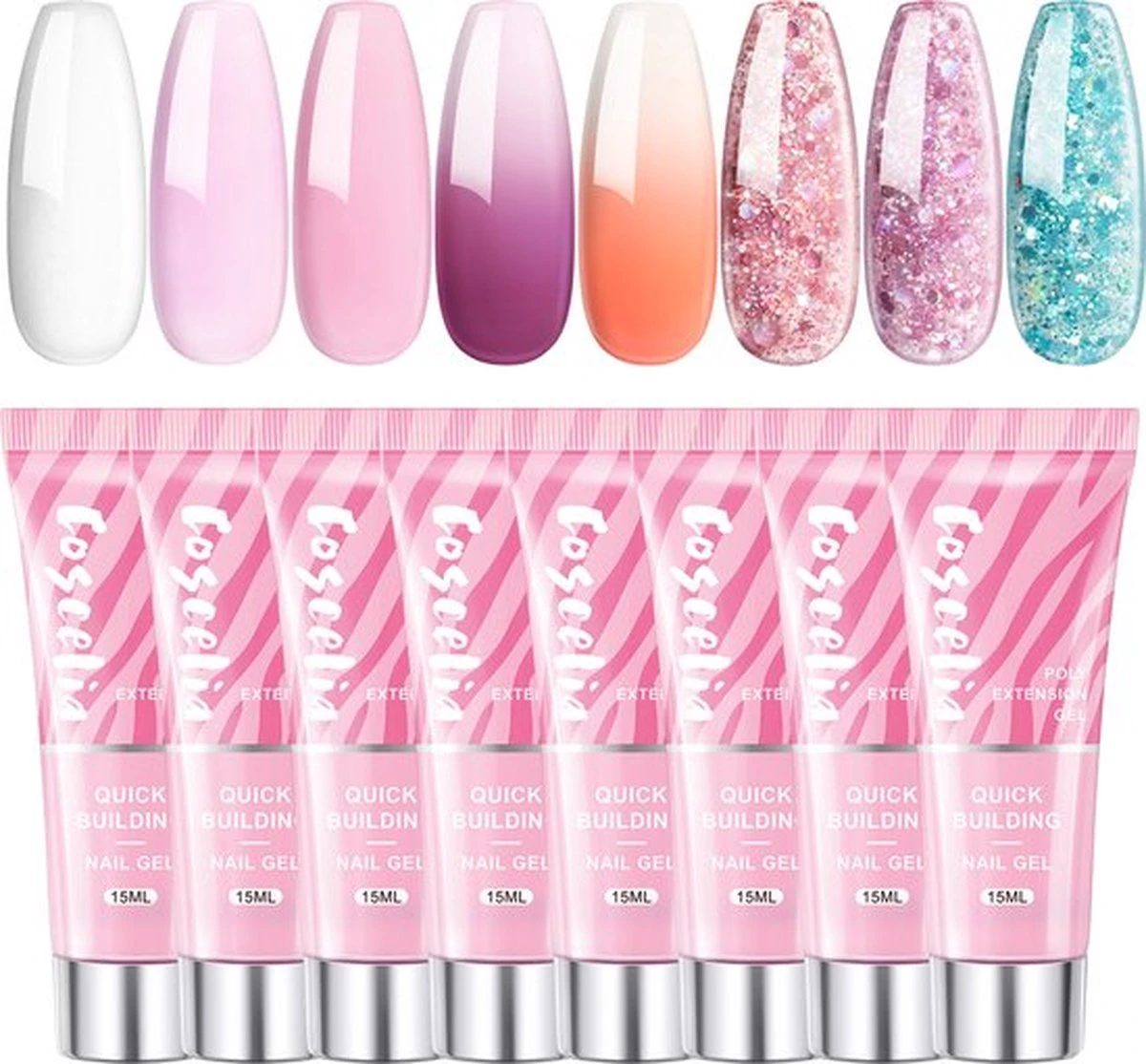 Polygel- Polygel Kit- Polygel Nagels- Polygel Starter Set - RH0594: Thin Nail File 1 Grey Nail File 1 48W White Nail Dryer Helmet Lamp 220V 1 Curved Tweezers 1 Glass Cup 1 Cuticle Fork 1 Cuticle Pusher 1 Nail Cutter 1 Dual End Nail Brush 1 8G Nail Gl 11 Polygel- Polygel Kit- Polygel Nagels- Polygel Starter Set - RH0594: Thin Nail File 1 Grey Nail File 1 48W White Nail Dryer Helmet Lamp 220V 1 Curved Tweezers 1 Glass Cup 1 Cuticle Fork 1 Cuticle Pusher 1 Nail Cutter 1 Dual End Nail Brush 1 8G Nail Gl - Afbeelding 9