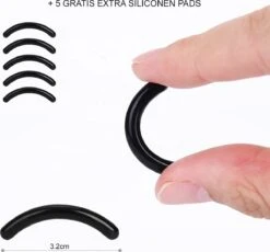 INTER-ESQUE® Wimperkruller Met Kam - Eyelash Curler + 5x Gratis Extra Siliconen Pad - Zwart/Zilver -Beroemde Cosmetica Winkel 1200x1117 9