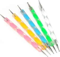 Merkloos Nagel Dotting Tools Set 5 Stuks - Nail Art Tool - Nail Art Pennen - Druppelpennen