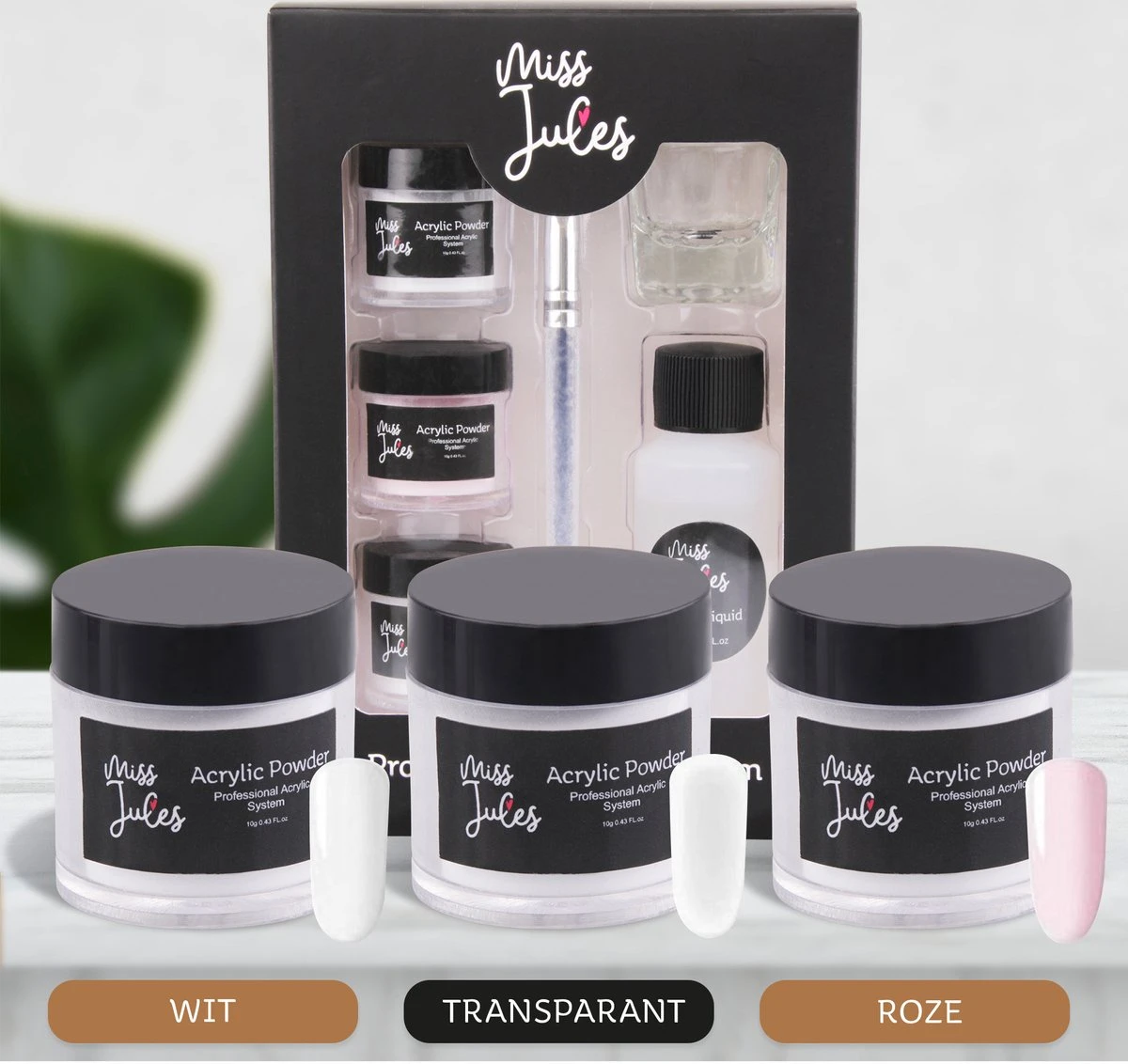 Miss Jules - Acryl Nagels Starterspakket - Wit, Roze & Transparant - Professionele Kunstnagels 4 Miss Jules - Acryl Nagels Starterspakket - Wit, Roze & Transparant - Professionele Kunstnagels - Afbeelding 2