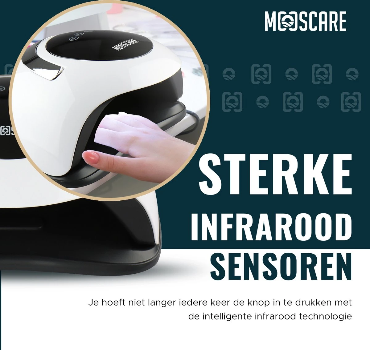 MOOSCARE 120 Watt LED Lamp Voor Gellak Nagels - UV Lamp Gelnagels - Nail Art Nagellamp - Gel Nagellak Nageldroger 6 MOOSCARE 120 Watt LED Lamp Voor Gellak Nagels - UV Lamp Gelnagels - Nail Art Nagellamp - Gel Nagellak Nageldroger - Afbeelding 4