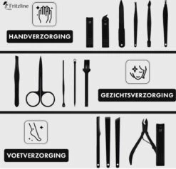 Fritzline© Professionele Manicureset 16-delig | Nagelset Incl. Nagelvijl & Nagelknipper | Lederen Blauwe Etui | Manicure Pedicure Set -Beroemde Cosmetica Winkel 1200x1158