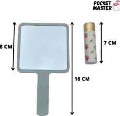 PocketMaster® Make-Up Spiegel / Handspiegel Met Handvat - Licht Groen - Klein - Compact - Handzaam - 8,0 X 8,0 Cm Spiegeloppervlak -Beroemde Cosmetica Winkel 1200x1160 6