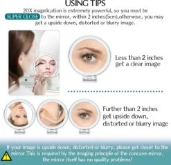 5 Inch, 20x Vergrotende Spiegel, Tweezijdige Spiegel, 20X/1x Vergroting, Opvouwbare Make-upspiegel Met Handheld/standaard, Gebruik Voor Make-up Toepassing, Pincet, En Mee-eter/smetverwijdering. (zilver) 16 5 Inch, 20x Vergrotende Spiegel, Tweezijdige Spiegel, 20X/1x Vergroting, Opvouwbare Make-upspiegel Met Handheld/standaard, Gebruik Voor Make-up Toepassing, Pincet, En Mee-eter/smetverwijdering. (zilver) -Beroemde Cosmetica Winkel 1200x1160 7