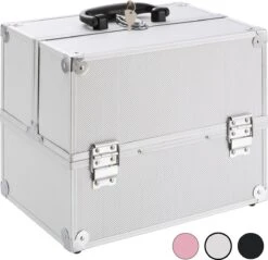 AREBOS Cosmetica Koffer - Beauty Case - Cosmetica Trolley - 15 L - Zilber -Beroemde Cosmetica Winkel 1200x1163 14