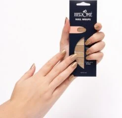 Herome Nail Wraps Starterkit Golden Glitter - 2x10 Nagelstickers - Inclusief Top Coat 4ml - In Organza Verpakt 10 Herome Nail Wraps Starterkit Golden Glitter - 2x10 Nagelstickers - Inclusief Top Coat 4ml - In Organza Verpakt -Beroemde Cosmetica Winkel 1200x1164 1