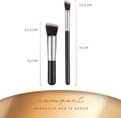 Evvie Set Van 10 Make-up Kwasten Kabuki - Zwart-Zilver -Beroemde Cosmetica Winkel 1200x1165 25