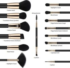 Nolad® - Make Up Kwasten Set - Professionele 15-delige Set - 100% VEGAN 15 Nolad® - Make Up Kwasten Set - Professionele 15-delige Set - 100% VEGAN -Beroemde Cosmetica Winkel 1200x1168 4