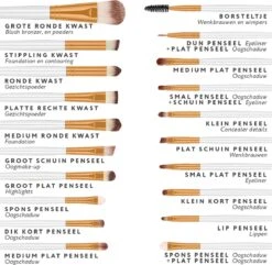 Evvie 20-delige Make-up Kwasten Set - Wit Goud -Beroemde Cosmetica Winkel 1200x1171 6