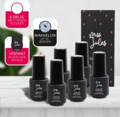 Miss Jules - 6-Delige Gellak Starterspakket - Nagellak - Kleur Rood, Zwart & Glitter - Glanzend & Dekkend Resultaat -Beroemde Cosmetica Winkel 1200x1172 2