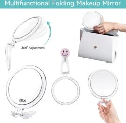 5 Inch, 20x Vergrotende Spiegel, Tweezijdige Spiegel, 20X/1x Vergroting, Opvouwbare Make-upspiegel Met Handheld/standaard, Gebruik Voor Make-up Toepassing, Pincet, En Mee-eter/smetverwijdering. (zilver) 12 5 Inch, 20x Vergrotende Spiegel, Tweezijdige Spiegel, 20X/1x Vergroting, Opvouwbare Make-upspiegel Met Handheld/standaard, Gebruik Voor Make-up Toepassing, Pincet, En Mee-eter/smetverwijdering. (zilver) -Beroemde Cosmetica Winkel 1200x1176 13