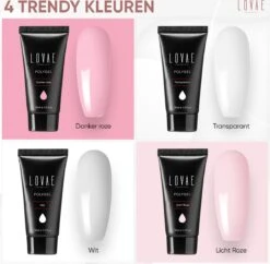Lovae Cosmetics Polygel - Polygel Kit - Nagels Starterspakket - Nageltips - Builder Gel - Set Van 4 Kleuren - 4 X 30 Gr -Beroemde Cosmetica Winkel 1200x1177 5