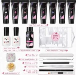 Merkloos Nagels Set - 8 Kleuren - Nagels Starter Set - Met Toplaag, Basislaag, Slipoplossing, Nagelverlengingsgel, Gel Builder - Voor DIY Voor Beginners - Beste Cadeau -Beroemde Cosmetica Winkel 1200x1182