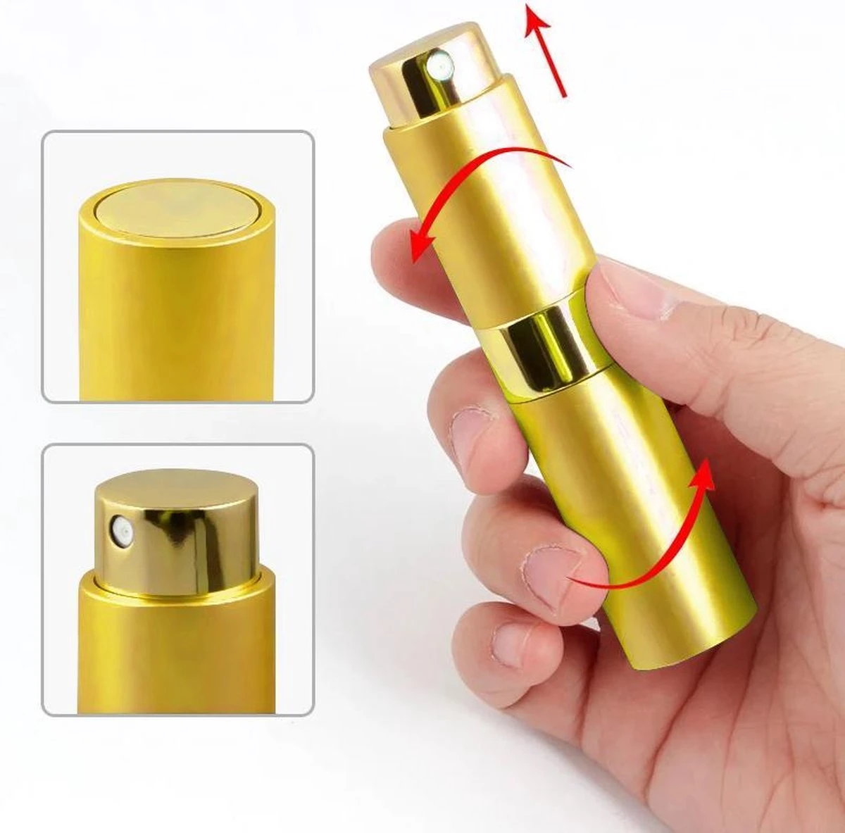 Scenty - Parfum Verstuiver Navulbaar - Mini Parfum Flesje - Reisflesje - Goud 9 Scenty - Parfum Verstuiver Navulbaar - Mini Parfum Flesje - Reisflesje - Goud - Afbeelding 7