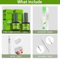 Magic Soak Off Nailpolish Remover - Magische Gellak Remover - 2 X 15 Ml!!! - Inclusief Nagelvijl, Bokkepootje En Olie - Nagellak Verwijderaar - Gellak Remover - -Beroemde Cosmetica Winkel 1200x1186