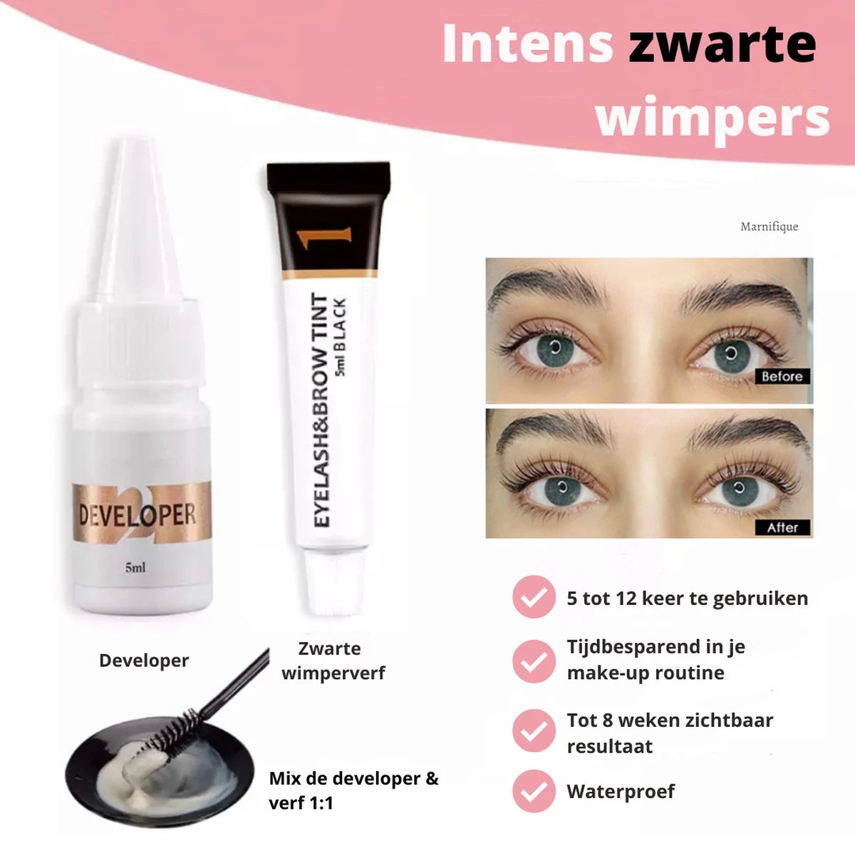 Marnifique® - Professional Lash Lift Kit - Wimper Lift - Inclusief Zwarte Wimperverf - Wimperlifting Set - Brow Lamination - Starterkit - Voor Professioneel Gebruik 11 Marnifique® - Professional Lash Lift Kit - Wimper Lift - Inclusief Zwarte Wimperverf - Wimperlifting Set - Brow Lamination - Starterkit - Voor Professioneel Gebruik - Afbeelding 9
