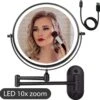 Make Up - Spiegel - Led Verlichting - 10X Vergroting - 3 Lichtstanden - Wandspiegel Rond - Badkamer - Mat Zwart - Draadloos -Beroemde Cosmetica Winkel 1200x1191 17