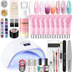 Polygel- Polygel Kit- Polygel Nagels- Polygel Starter Set - RH0594: Thin Nail File 1 Grey Nail File 1 48W White Nail Dryer Helmet Lamp 220V 1 Curved Tweezers 1 Glass Cup 1 Cuticle Fork 1 Cuticle Pusher 1 Nail Cutter 1 Dual End Nail Brush 1 8G Nail Gl 15 Polygel- Polygel Kit- Polygel Nagels- Polygel Starter Set - RH0594: Thin Nail File 1 Grey Nail File 1 48W White Nail Dryer Helmet Lamp 220V 1 Curved Tweezers 1 Glass Cup 1 Cuticle Fork 1 Cuticle Pusher 1 Nail Cutter 1 Dual End Nail Brush 1 8G Nail Gl -Beroemde Cosmetica Winkel 1200x1191 2
