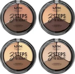NYX Professional Makeup 3 Steps To Sculpt Face Sculpting Palette - Light 3STS02 - Highlighter En Contouring Make-up - 15 Gr -Beroemde Cosmetica Winkel 1200x1192 6