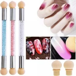 GUAPÀ - Nail Art Penselen Spons Set Met Holografische Glitter Poeder Set Voor Het Maken Van Prachtige Nail Art Effecten Op Je Nagels - 6 Delige Nail Art Set -Beroemde Cosmetica Winkel 1200x1193 5