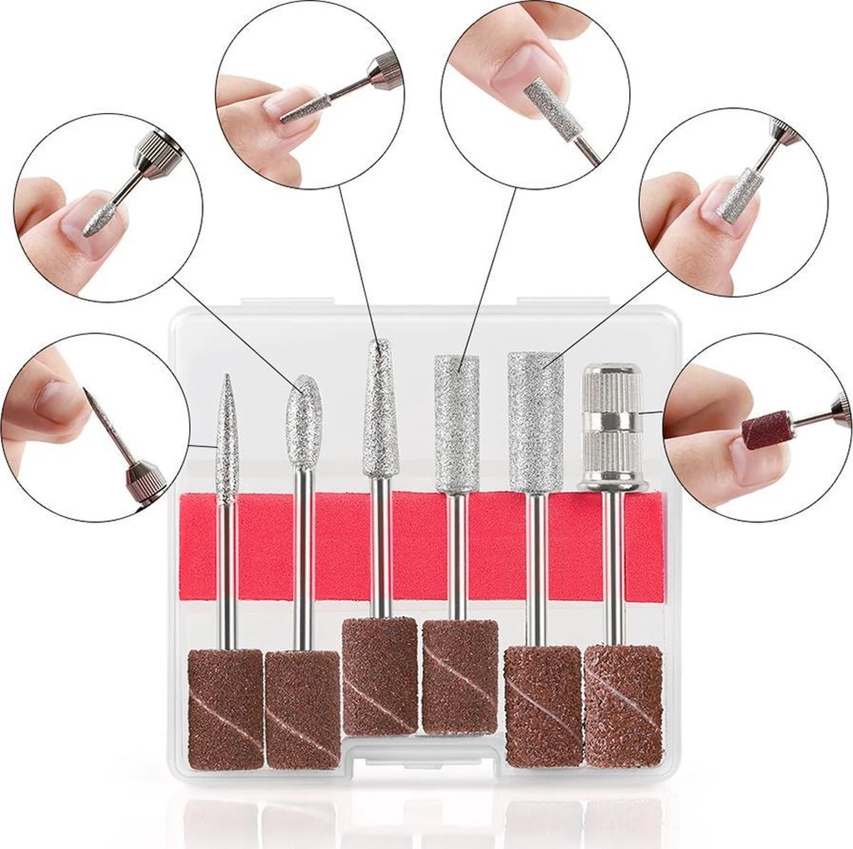 Royala - Manicure & Pedicure Set Elektrische Nagelvijl Nagelfrees - Nail Drill - Geschikt Voor Natuurlijke Nagels - Nepnagels - Gellak - Gelnagels - Acrylnagels - 6 Opzetstukken - Rood 4 Royala - Manicure & Pedicure Set Elektrische Nagelvijl Nagelfrees - Nail Drill - Geschikt Voor Natuurlijke Nagels - Nepnagels - Gellak - Gelnagels - Acrylnagels - 6 Opzetstukken - Rood - Afbeelding 2