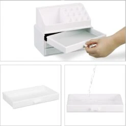 A&K 2in1 Make-up Organizer - 4 Lades Cosmetica Opbergdoos - Kaptafel - Wit -Beroemde Cosmetica Winkel 1200x1198 56